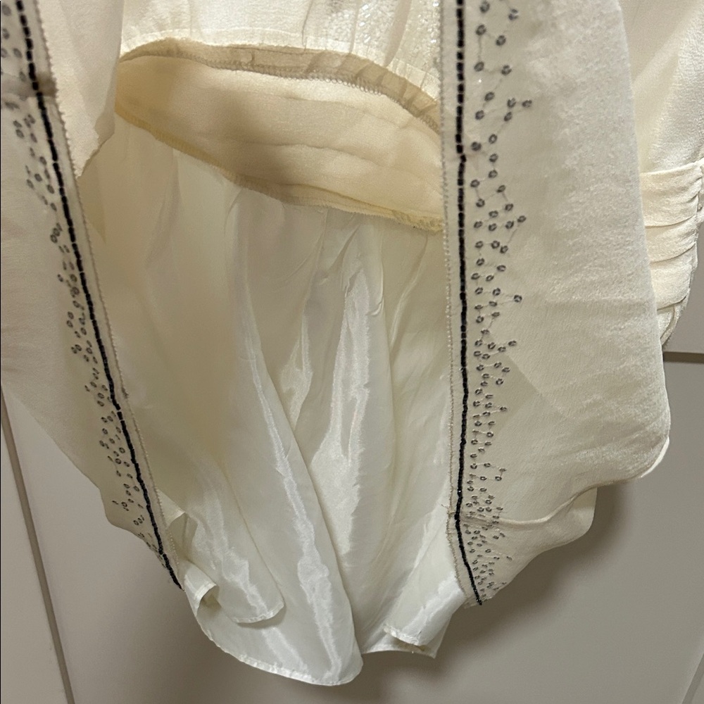 Paul & Joe Sister - Elegant Cream flapper style Dress beaded swans Silk - Picture 11 of 15